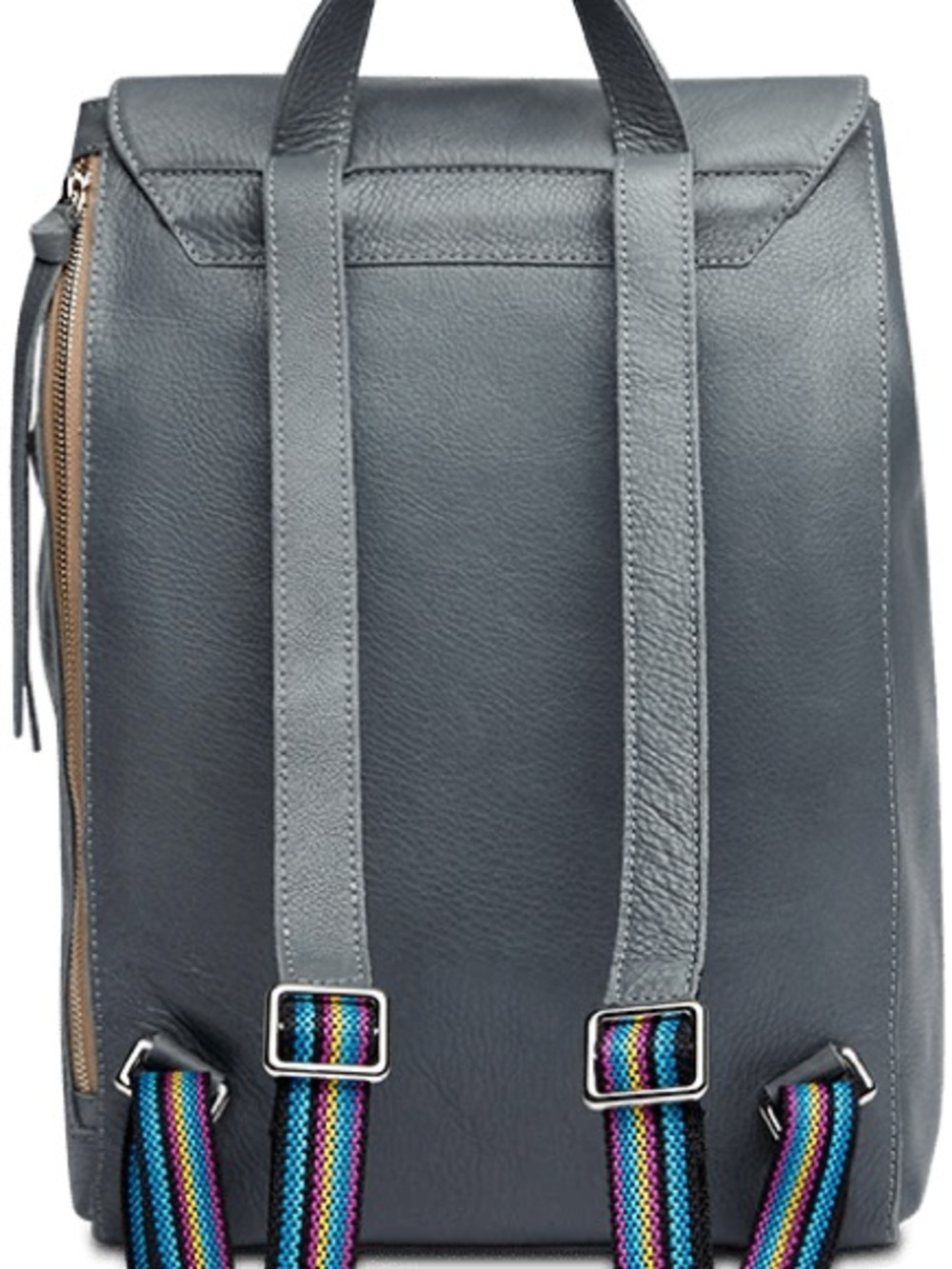 Consuela Gray Pebbled Leather Drawstring Backpack Keanu - Picture 2 of 8